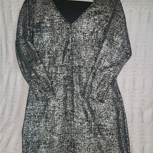 Shimmering silver and black cocktail dress